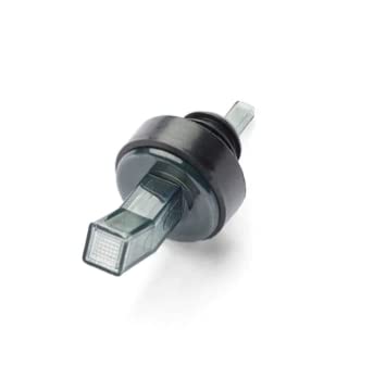 (Set of 12) AME D’ESSENCE Screened Free Flow Liquor Pourers Plastic Smoke with Black Collar, Bar Spouts That Don't Leak