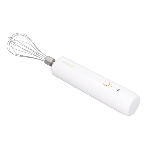 Licuadora Eléctrica de Mano, Inalámbrica 3 de Equipo bajo Ruido Ligero Batidor Huevo Eléctrico para Cocinar para Cocinar (WHITE)