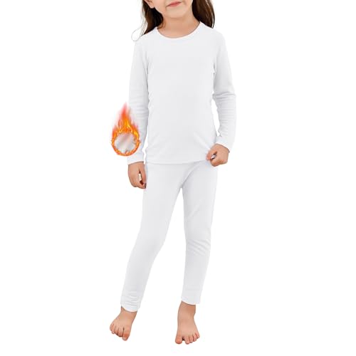 American Trends Girls Thermal Underwear Set Kids Thermals Top and Bottom Set Base Layer for Cold weather/skiing