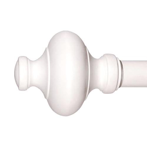 Cardiff 12-20 Inch Adjustable Side Curtain Rod Set Pair, 1 Inch Diameter in White