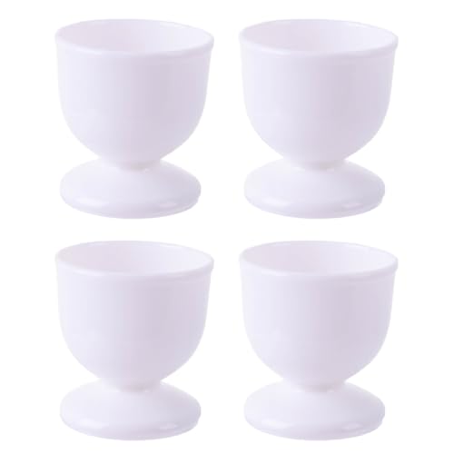 4 Pcs Plastic Egg Cups Set for Soft Boiled Eggs, Egg Cup Holders for Breakfast, Durable & Easy to Clean Kitchen Egg Cups