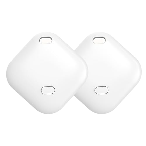 Air Tags-Smart Tag Tracking DeviceTracker Tags, Key Finder Locator with Sound, with Find My(iOS Only), Key Finder Locator with Sound for Luggage, Pet, Wallet, Phone, Kids (White-2 Pack)