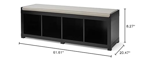 Better Homes and Gardens Storage Organizer Bench, (4-Cube, White)