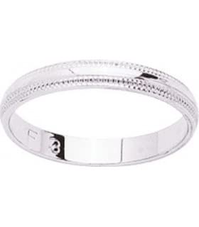 Alliance Mariage Or Blanc VASA 3 mm - Bague de Mariage Homme Taille 75