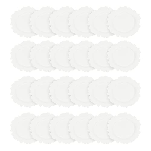 24 platos cargadores redondos 13 pulgadas plástico blanco miniatura 7