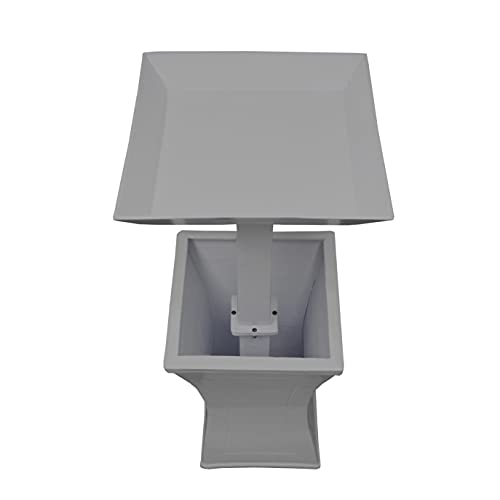 Image of Oakland Living Modern Square Cast Aluminum Metal 40-in Grey Bird Bath and Planter Vase Combo