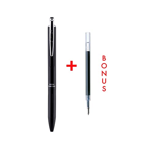 Zebra Pen Sarasa Grand Retractable Gel Pen, Black Barrel, Ink Refill, Medium Point, 0.7mm, Black Ink, 1-Pack