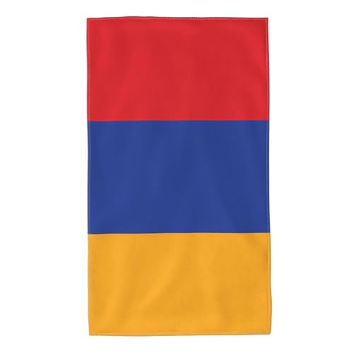 Serviette absorbante imprimée avec drapeau arménien doux pour la peau, absorbe l'eau et sèche rapidement, convient pour la salle de bain et les voyages