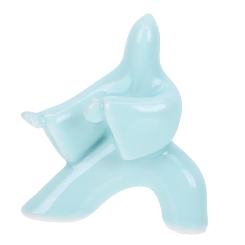 ULTECHNOVO Keramik Statue Zen Stil Heimisches Ornament Kleine Buddha Figur für Teetisch Deko...