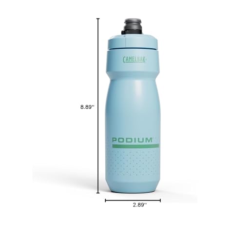 Image of CamelBak Podium Bike Squeeze Water Bottle, High Flow Easy Squeeze Design for Cycling Performance, 24oz, Crystal Blue
