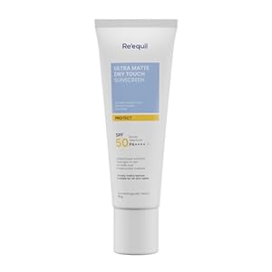 RE’ EQUIL Ultra Matte Dry Touch Sunscreen | Matte Finish Sunscreen For All Skin Types | Water & Sweat Resistant With Spf 50 Pa++++ | No White Cast, Non-Greasy & Non-Comedogenic Sunscreen | 50G