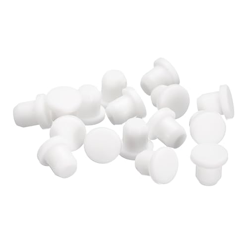 Image of uxcell 32 Pieces White Rubber Stopper, 7.5mm Plug Holes for 7-7.3mm /0.28-0.29 inch Hole