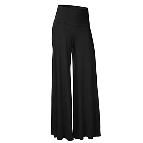 Generic Brands Pantaloni Larghi da Donna Pantaloni a Zampa Morbidi e Comodi per la Pelle Pantaloni semplici da Ballo Larghi in Tinta Unita