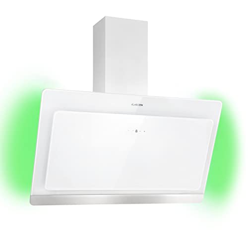 Klarstein Campana Extractora Decorativa 90 cm con Luces LED, Extractor Cocina Flujo Aire de...