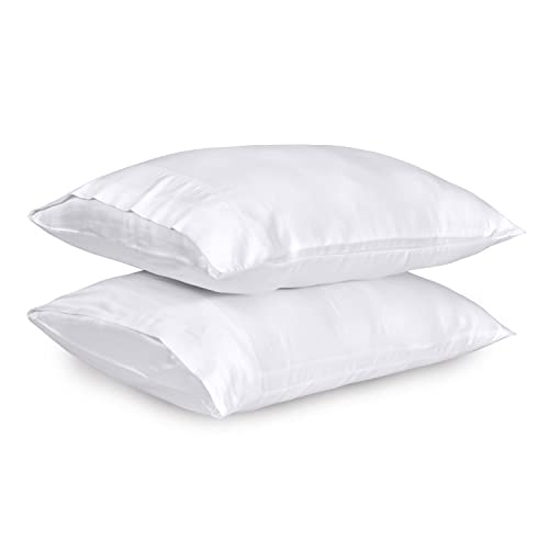 Linenwalas Eucalyptus Tencel Pillowcases Standard Size Organic Cooling Lyocell Silk Pillowcase For Hair And Skin Set Of 2, Soft & Breathable Pillow Case With Envelope Closure (White, 20X30 Inches) #TOP2