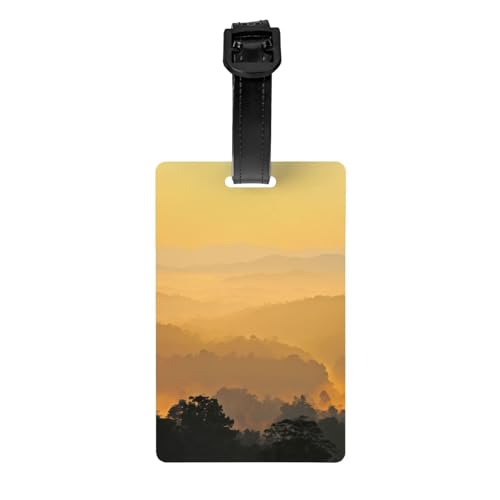 Mountain View at Sunrise - Etiquetas de equipaje con impresión para veliz, identificadores de etiquetas de crucero, aeropuerto, artículos esenciales para viajes