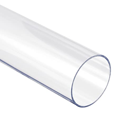 Image of uxcell Rigid Round Clear Tubing 37.6mm(1.48'') ID x 40mm(1.57'') OD x 1.64Ft Length Plastic Tube