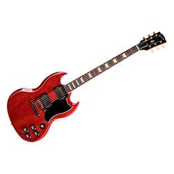 Gibson SG Standard ’61 Vintage Cherry – Modèle à Double Pan Coupé - Les Beatles, Paul McCartney, John Lennon, RIngo Starr, George Harrison Gibson SG Standard '61 Vintage Cherry - Modèle à Double Pan Coupé