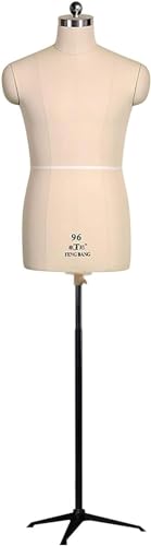 OZSSLJJ mannekäng för mannekäng, justerbar höjd vuxna män klänningsform klänningsdocka stor skum halvkropp överkropp (storlek: XXX-Large 110)