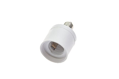 5 Pack White PBT E11 to E17 Adapter; Screw E11 Socket to E17 Bulb Base Holder Converter Adapter