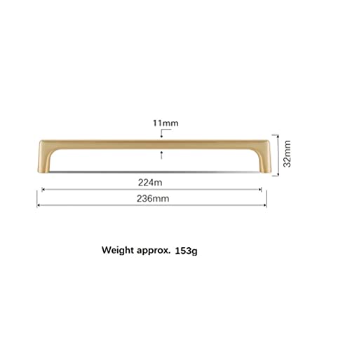 SYDARSYN Kitchen Cupboard Handles Brushed Brass Drawer Handles Cabinet Handles Kitchen Door Handles 224mm - Image 2