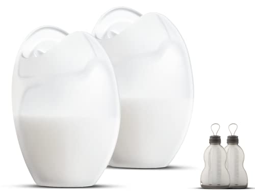 Image of 3-in-1 Breast Shells for Sore Nipples | Milk Collector | Breast Pump with Natural Suction | Nipple Shells | Anti Dirt Case | 4oz/120ml, 2 PC+2 Silicone Milk Bags