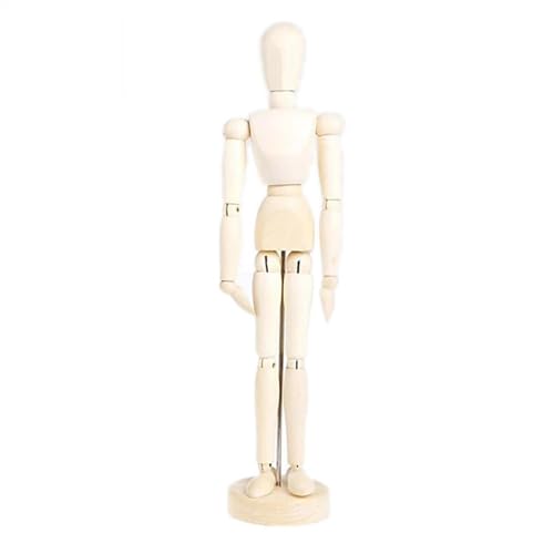 Artists Wooden Manikin - Maniquí articulado de madera para artistas, base flexible, 4,5 x 5,5 x 8 cm, adorno de muñeca de madera para artistas