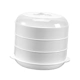 Mipcase Vaporera Microondas con Tapa Hermética Resistente Altas Temperaturas para Cocinar al Vapor Verduras y Recalentar Alimentos Utensilio de Cocina Multifunción Apta para Microondas y