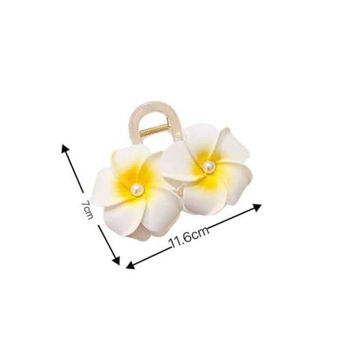 Pinza para cabello Egg Flower 2024, clip grande con diseño floral hawaiano para cabello grueso para mujer miniatura 2
