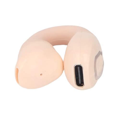 HUSHUI Auricular Bluetooth, Abrazadera de Anillo Abierto en Auricular Inalámbrico con Unidad de Bocina de 10 Mm e IPX5 a Prueba de Lluvia, para Trabajo de Negocios Deportivos (Color de Piel)