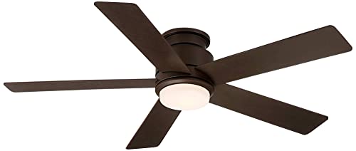 Casa Vieja 52" Grand Palm Modern Outdoor Hugger Ceiling Fan with Dimmable LED Light Remote Control Oil Rubbed Bronze White Opal Glass Damp Rated for Patio Exterior House Porch Gazebo thumbnail 7