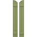 Ekena Millwork ARW101BE207X38MGH Americraft Two 2 Exterior Real Wood Joined Board-n-Batten Shutters w/Elliptical Top (Per Pair), 7"W x 38"H, Moss Green