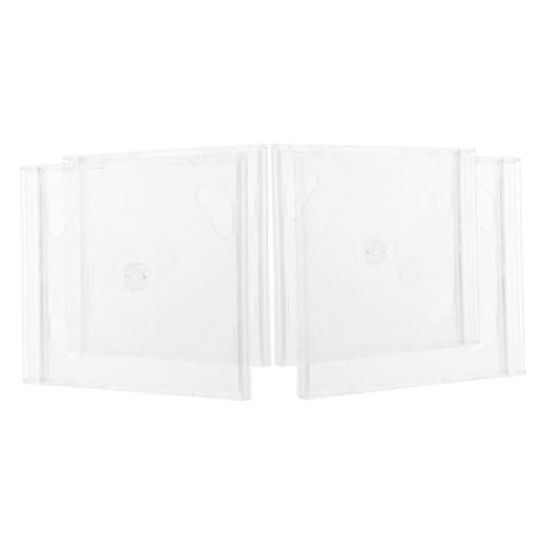 GRIRIW 4Pcs Transparent CD Storage Cases Disc Organizer Box for Dvds Portable Holder with Easy for Music Movie