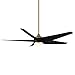 WAC Smart Fans Viper Indoor and Outdoor 5-Blade Ceiling Fan 60in Soft Brass Matte Black with 3000K LED Light Kit and Remote Control works with Alexa and iOS or Android App