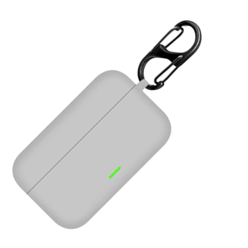 Image of Anvique Silicone Case Cover for Realme Buds T500 Pro, Shockproof Protective Earbuds Cover with Keychain Hook, Anti-Scratch Soft Silicone Skin, Full Body Protection Case (Grey S)
