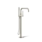 KOHLER K-T97328-4-BN Purist Floor-Mount Bath Filler with Handshower, Brushed Nickel