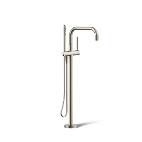 KOHLER K-T97328-4-BN Purist Floor-Mount Bath Filler with Handshower, Brushed Nickel