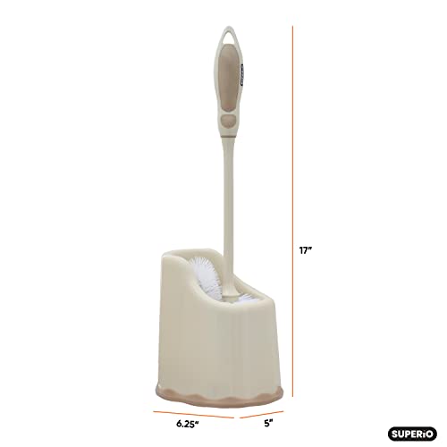 Image of Superio Toilet Brush and Holder Toilet Scrubber Bowl Cleaner Brushes Wand, Toilets Brush with Holder Caddy, Bathroom Cleaning Brush, Bowl Brush Set