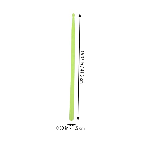 Baquetas para batería Holibanna, 2 piezas, color verde luminoso, fabricadas en madera de nogal con LED para actuaciones nocturnas, suaves y ligeras miniatura 3