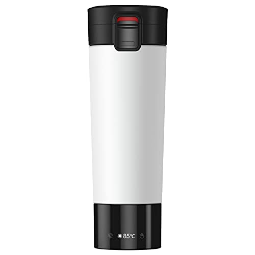 Futurelab Temperature Control Coffee Mug, Multi-Functional Travel Mug With 14400Mah Power Bank, Vacuum Insulated Hot Beverage Warmer, 10Oz (White) #TOP26