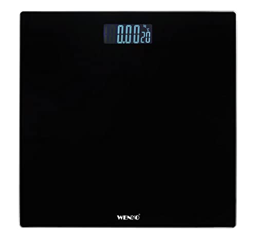 WENKO Báscula de baño LCD 28x28cm, negro