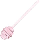 CALLARON 5.34“ Glass Honey Dipper Stick Clear Honey Stirring Stick Honey Server Spoon Jam Syrup Stirring Wand for Honey Pot Jar Pink