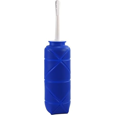 RVDKBULB Foldable Compact Silicone Douche Bottle, Reusable Travel Douche Kit, 24 FL Oz Capacity, Blue Cover