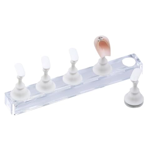 1 Set Acrylic Nail Display Stand DIY Magnetic Press on Nails Practice Holder Stand with Adhesive Putty Clay Fingernail Display Board Practice Board for Manicure Tool and Home DIY Beginner Salon 04