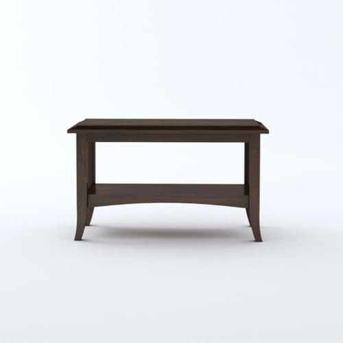 Image of MAMTA DECORATION Solid Sheesham Wood Coffee Table for Living Room | Wooden Center Table with Shelf Storage for Home, Hall, Office & Lounge | Modern Tea Table | Rectangular Coffee Table | Walnut Finish