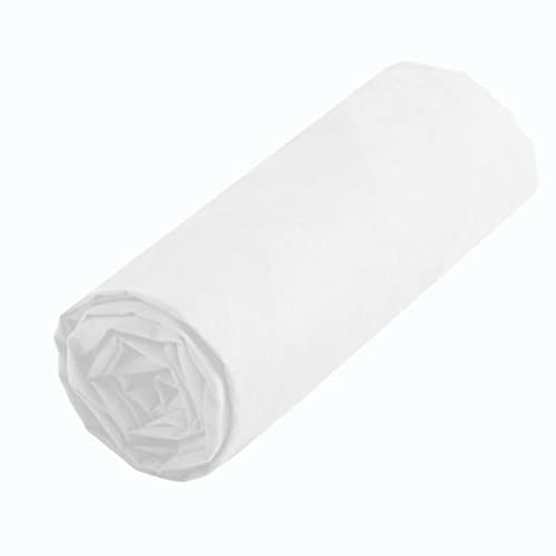 Déco-de-maison Spannbettlaken, 160 x 200 cm, 30 cm Spannhöhe, 100 % Bio-Baumwolle, Öko-Tex-Standard Weiß Cover