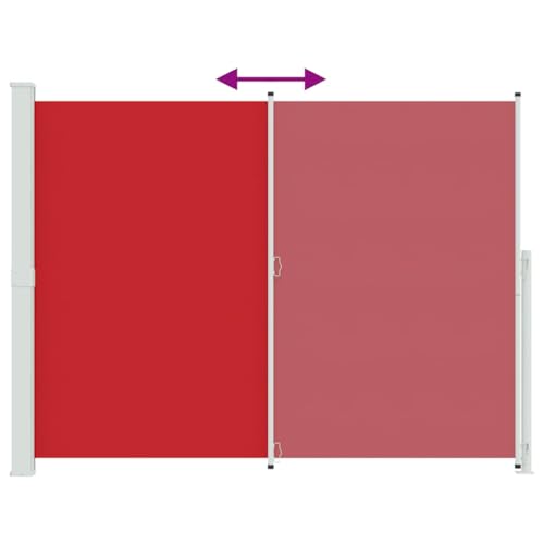 Auvent latéral rétractable de patio 220x300 cm rouge gris - 7