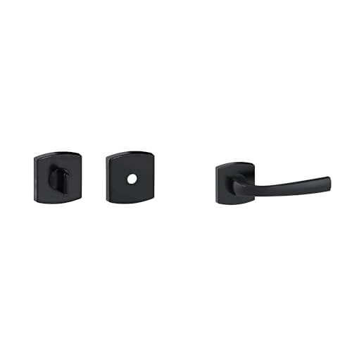 Poignée de porte Vachette MUZE rosace carrée condamnation noir mat WC SDB