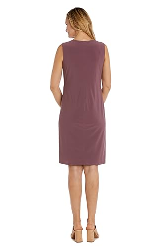 Image of R&M Richards Women's 2-Piece Knee Length Banded Hi-Lo Sequined Jacket Dress W /Detachable Necklace
