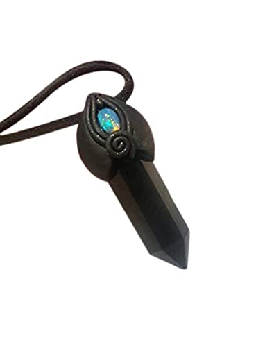 Miniatura 4 de The Shield. Protection Necklace with Fire Opal and Black Obsidian. Psychic protection amulet. Empath Jewelry (Fire Opal and Obsidian)